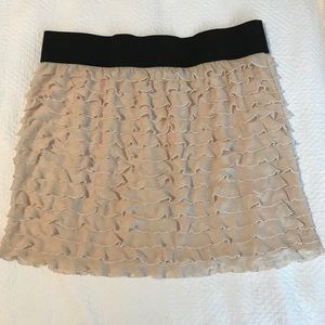 Free People cream ruffle skirt